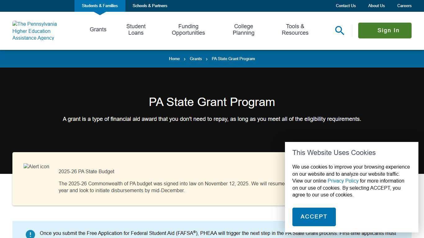 PA State Grant Program